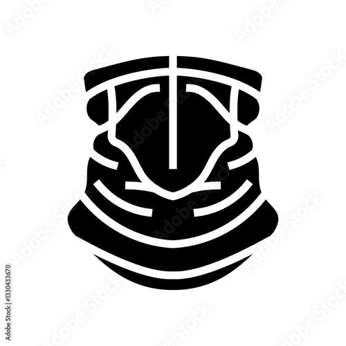 neck gaiter balaclava snowboard glyph icon vector illustration
