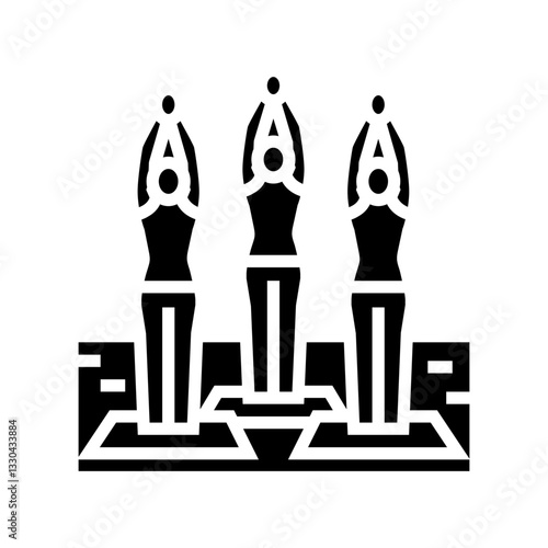 outdoor group fitness class sustainable glyph icon vector illustration