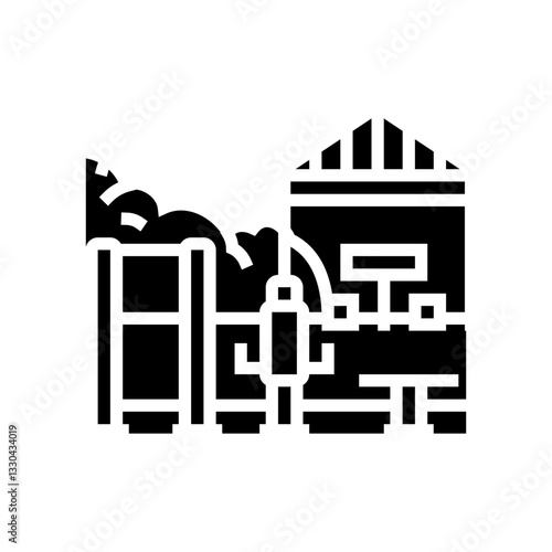 picnic area outdoor fitness setup sustainable glyph icon vector illustration