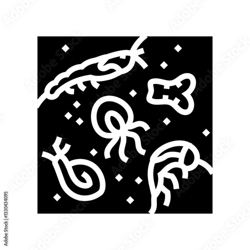 plankton world ocean glyph icon vector illustration