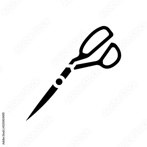 scissors cutting fabric thrift driven fashion glyph icon vector illustration
