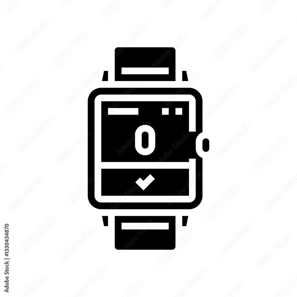 smartwatch breathing exercise tech glyph icon vector illustration smartwatch breathing exercise tech glyph icon vector illustration
