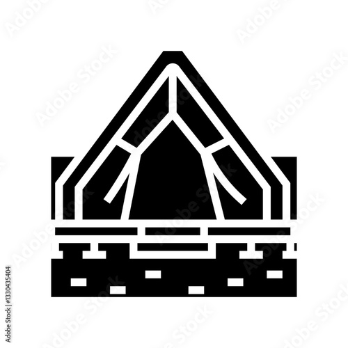 tent outdoor retreat wellness sustainable fitness glyph icon vector illustration