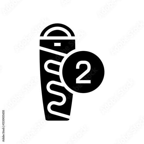two season sleeping bag glyph icon vector illustration