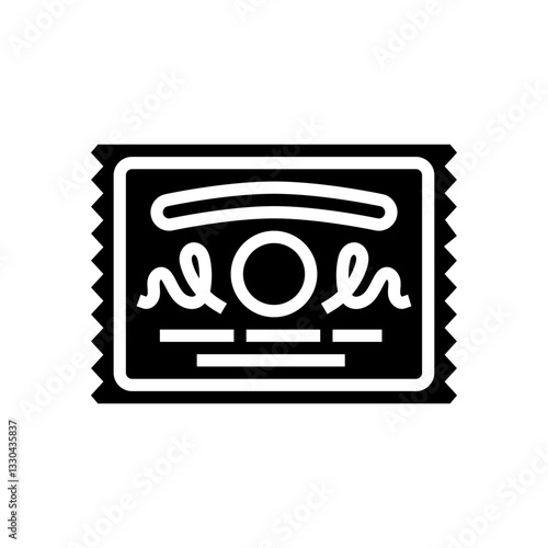 vintage clothing tag thrift driven fashion glyph icon vector illustration