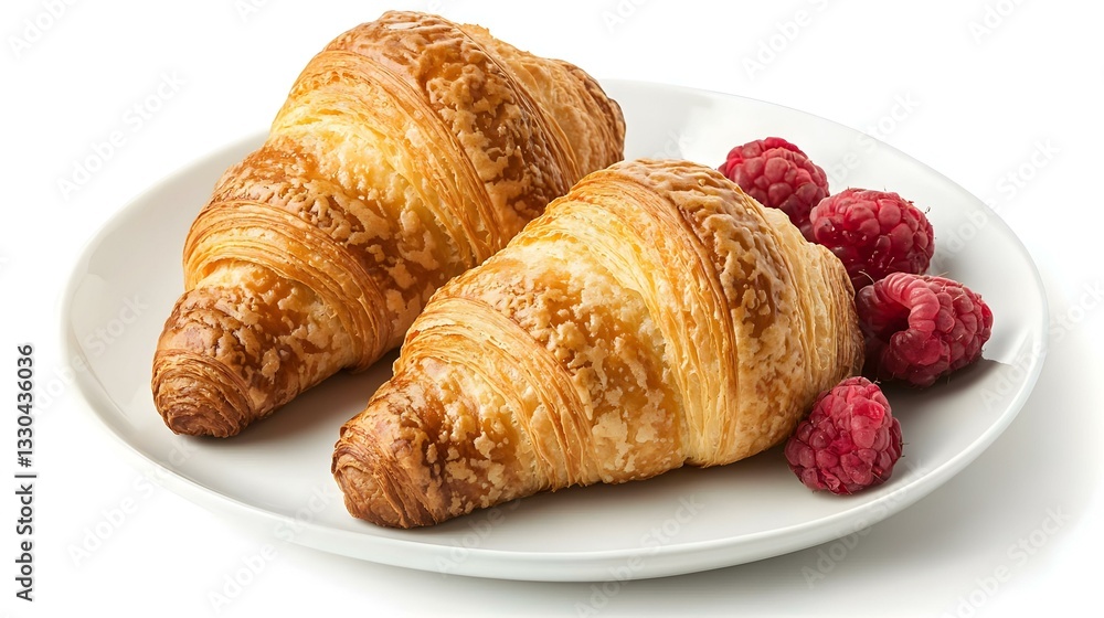 French breakfast Isolated croissant on white French breakfast Isolated croissant on white