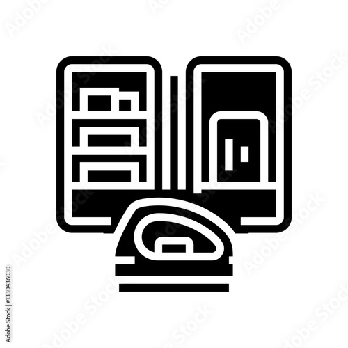 waxing kit snowboard glyph icon vector illustration