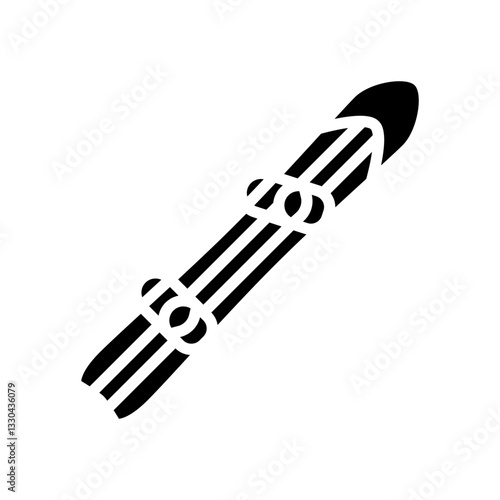 winter snowboard glyph icon vector illustration