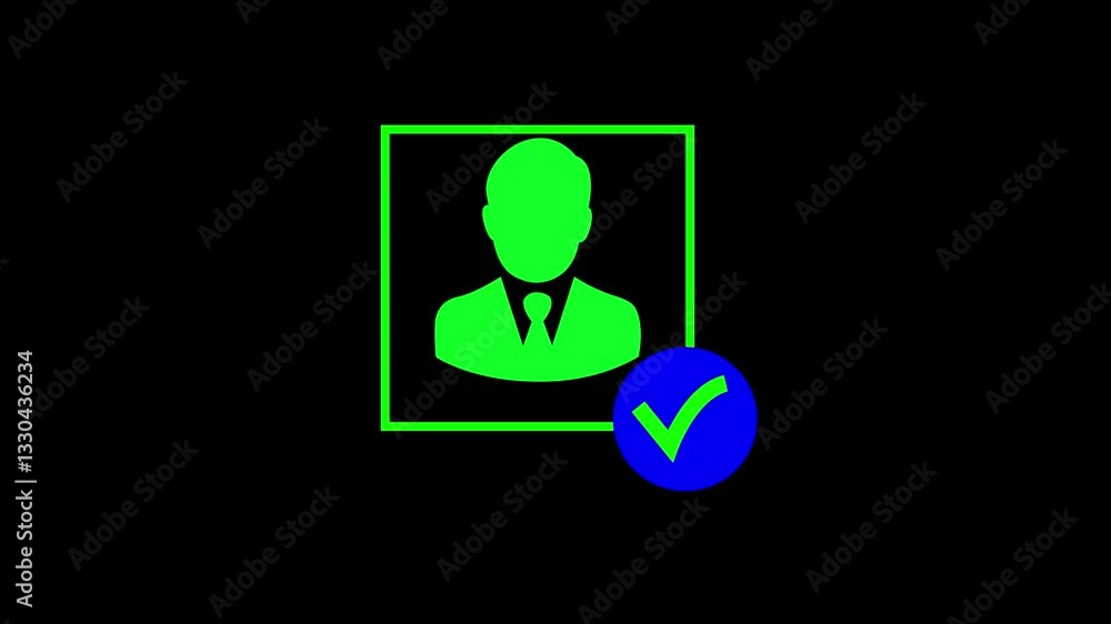 A New Account Icon with a Simple Design and Adding a Concept Animation for a Modern and User Friendly Experience Profile with check mark icon. user account accepted symbol black background. A New Account Icon with a Simple Design and Adding a Concept Animation for a Modern and User Friendly Experience Profile with check mark icon. user account accepted symbol black background.