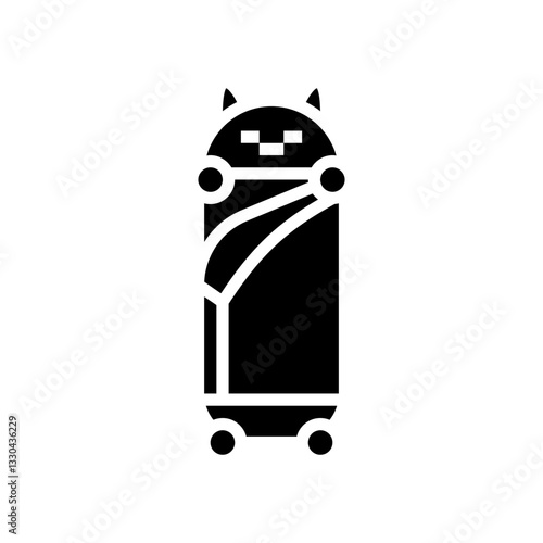youth sleeping bag glyph icon vector illustration