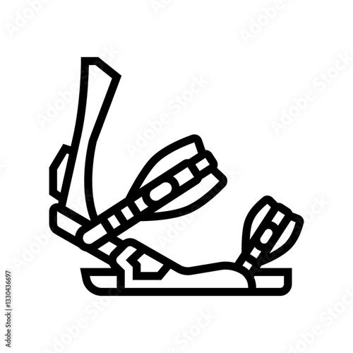 bindings snowboard line icon vector illustration