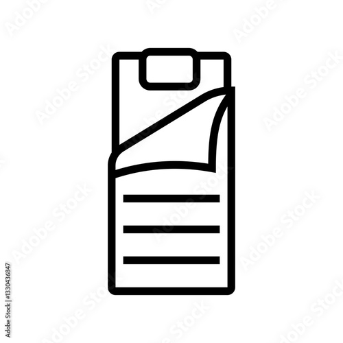 blanket sleeping bag line icon vector illustration