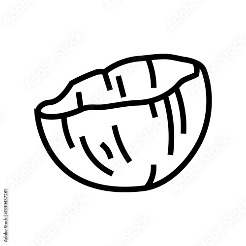 coconut shell sustainable beauty line icon vector illustration