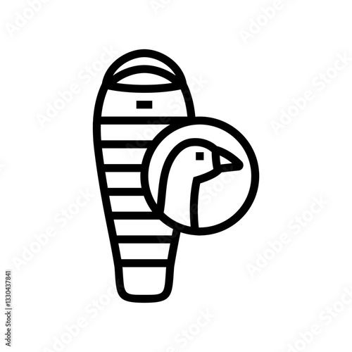 down sleeping bag goose line icon vector illustration