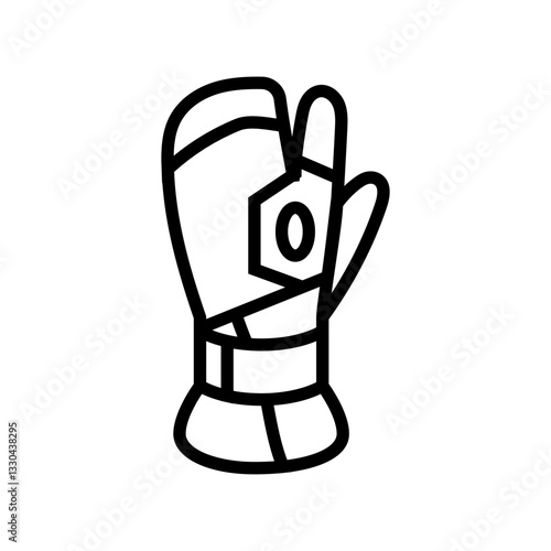 gloves mittens snowboard line icon vector illustration