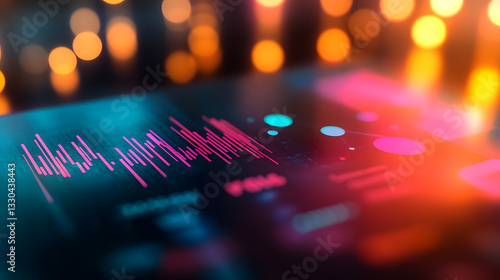 Wallpaper Mural A detailed close-up of a business card featuring a prominent graph, illustrating data trends and business insights effectively. Torontodigital.ca