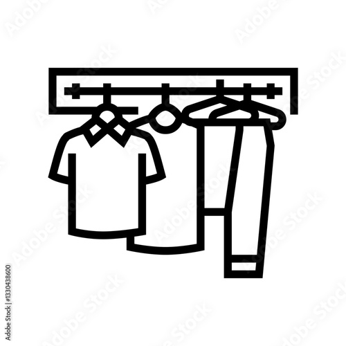 hanger clothes thrift driven fashion line icon vector illustration