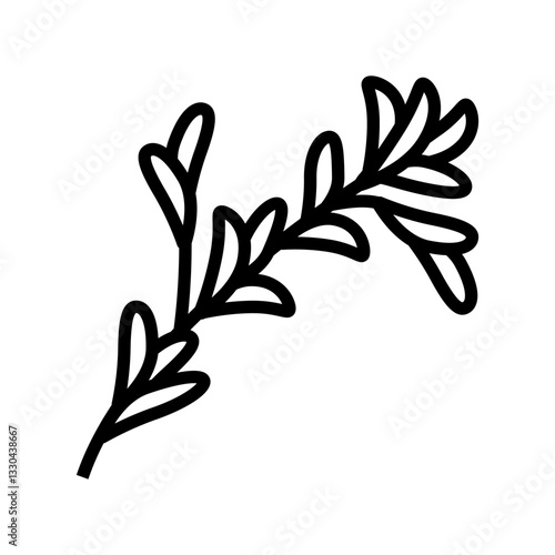 herb sprig sustainable beauty line icon vector illustration