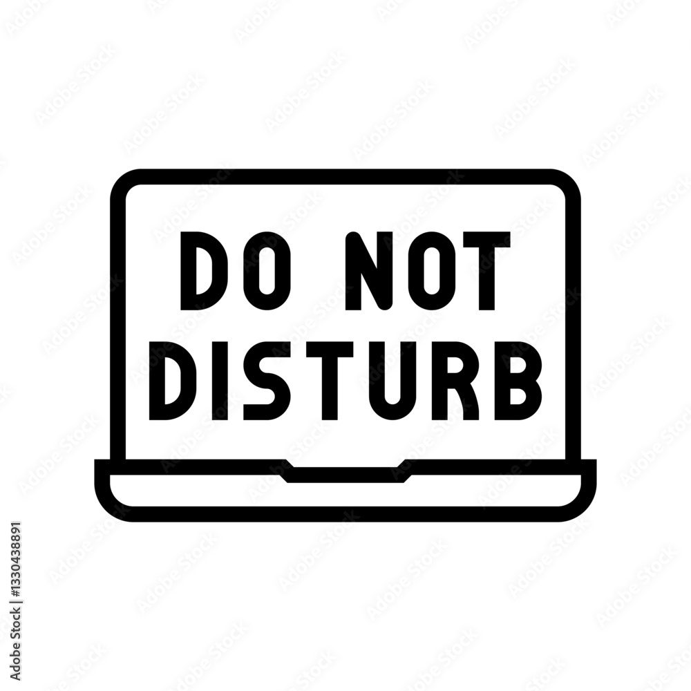 laptop do not disturb mindful tech line icon vector illustration laptop do not disturb mindful tech line icon vector illustration