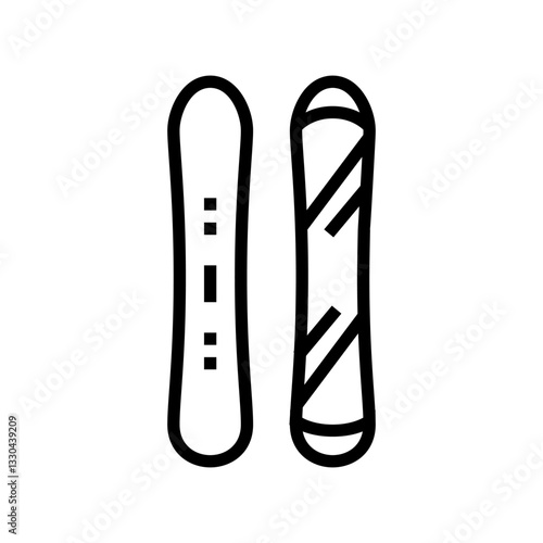 mountain snowboard line icon vector illustration