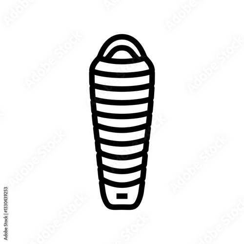 mummy sleeping bag line icon vector illustration