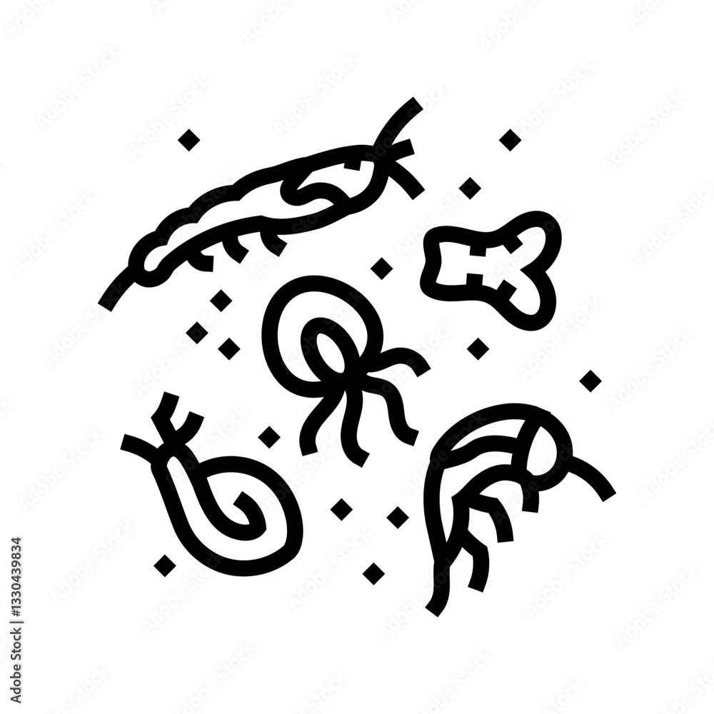 Fototapeta premium plankton world ocean line icon vector illustration