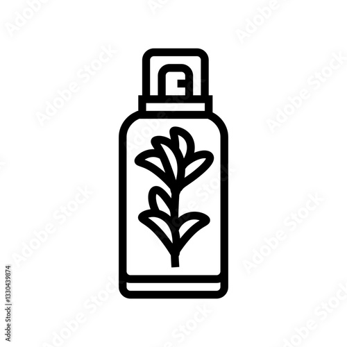 plant based cosmetic sustainable beauty line icon vector illustration