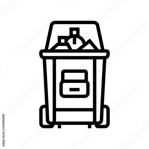 recycling bin cosmetics sustainable beauty line icon vector illustration