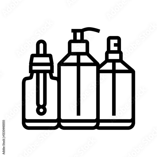 refillable cosmetic bottle sustainable beauty line icon vector illustration