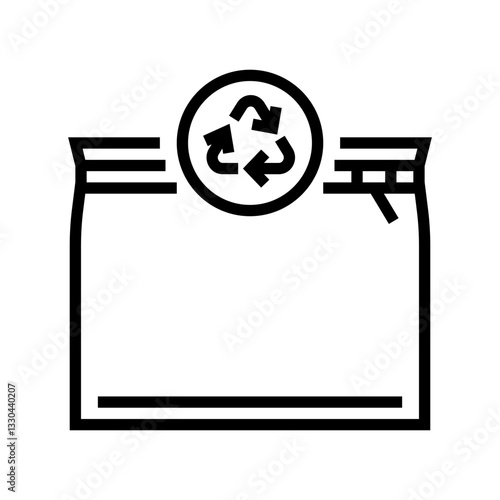 reusable snack bags fitness enthusiasts line icon vector illustration