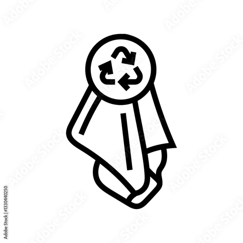 reusable sweat towel outdoor fitness line icon vector illustration