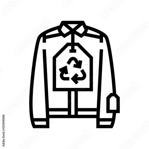 sustainable thrift driven fashion line icon vector illustration