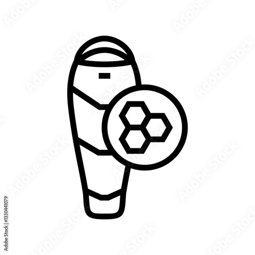 synthetic sleeping bag line icon vector illustration