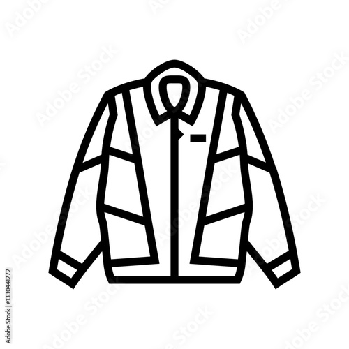 thrifted jacket thrift driven fashion line icon vector illustration