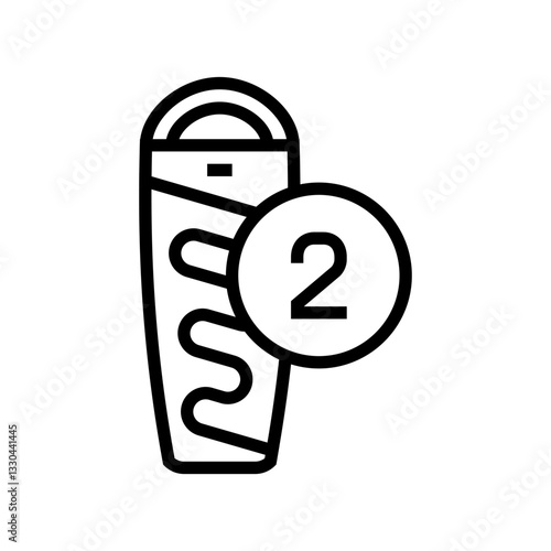 two season sleeping bag line icon vector illustration