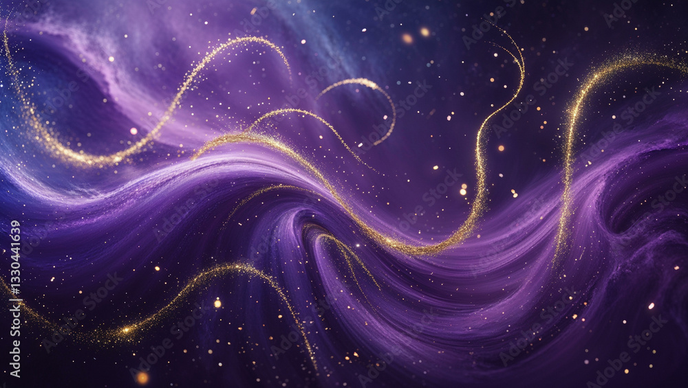 Obraz premium Cosmic-Inspired Royal Purple and Gold Sparks