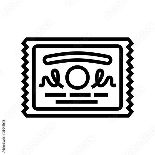 vintage clothing tag thrift driven fashion line icon vector illustration
