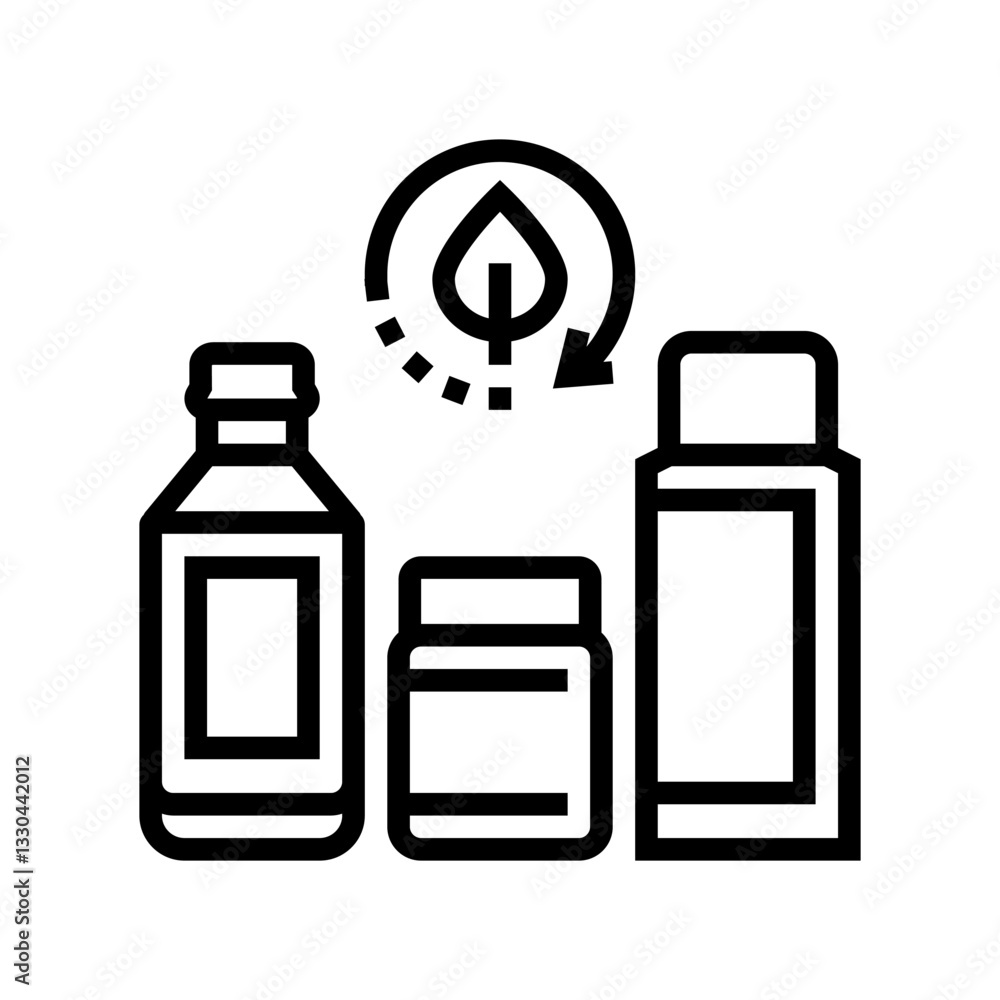 zero waste cosmetic packaging line icon vector illustration zero waste cosmetic packaging line icon vector illustration