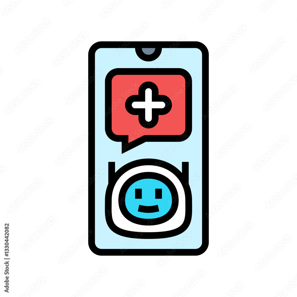 Obraz premium ai powered health assistant personalized color icon vector illustration