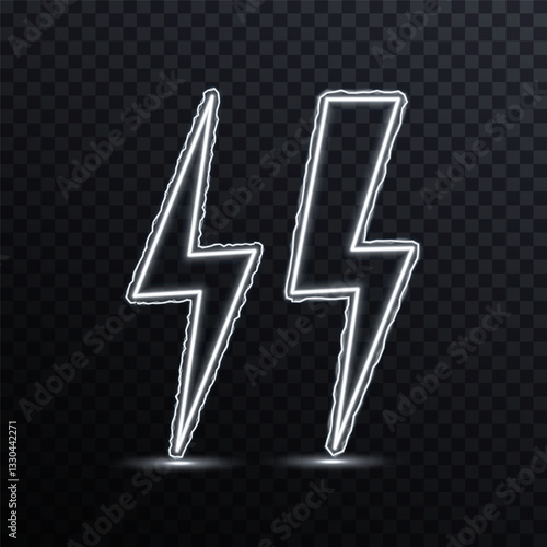 Bright neon thunder flash flickers dynamically, sparking futuristic digital aesthetic. Surging electrical beams cascade swiftly, illuminating mystic storm landscapes. Thunderbolt glow vibrates