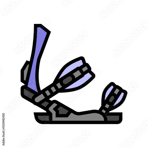 bindings snowboard color icon vector illustration