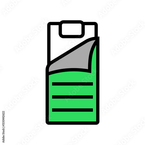 blanket sleeping bag color icon vector illustration