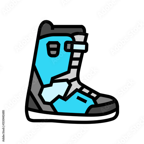 boots snowboard color icon vector illustration
