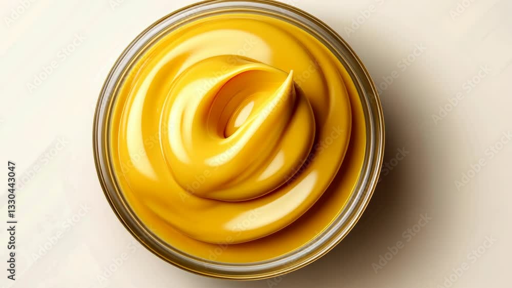 Creamy mustard in a glass bowl showing a smooth texture and rich yellow color ideal for sandwiches and dips Creamy mustard in a glass bowl showing a smooth texture and rich yellow color ideal for sandwiches and dips