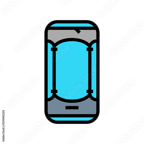 compression bag sleeping bag color icon vector illustration