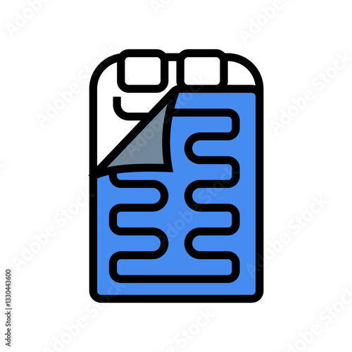 double blanket sleeping bag color icon vector illustration
