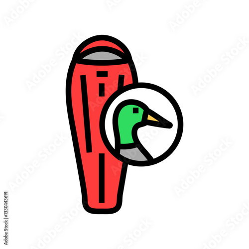 down sleeping bag duck color icon vector illustration