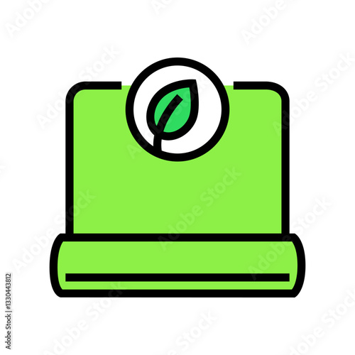 eco friendly yoga mat outdoor fitness color icon vector illustration