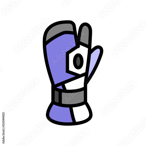 gloves mittens snowboard color icon vector illustration