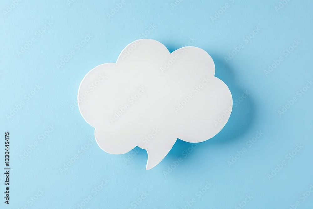 Paper speech bubble on blue background with empty space for text Paper speech bubble on blue background with empty space for text